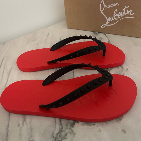 Christian Louboutin Red loubi Flip Flops size 43 new - Picture 5 of 5